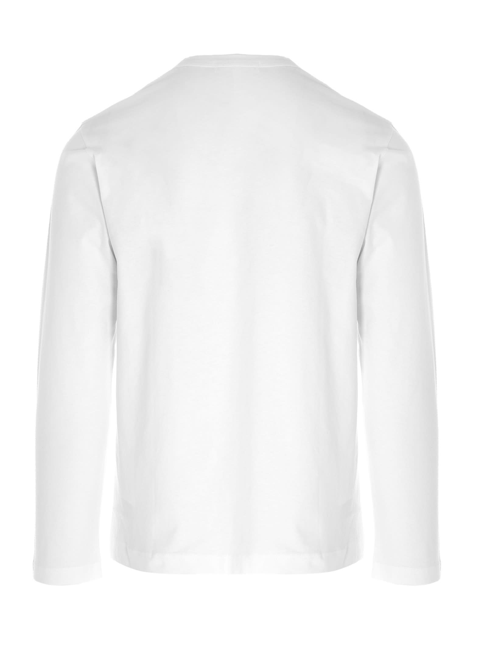 Comme Des Garçons Shirt Comme Des Garcons Shirt Long-sleeved T-shirt With Logo Print In White