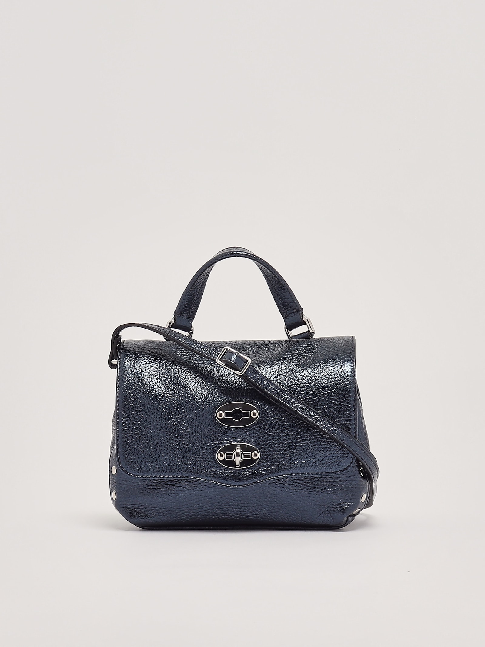 Zanellato Postina Daily Metal Baby Clutch In Navy Metal