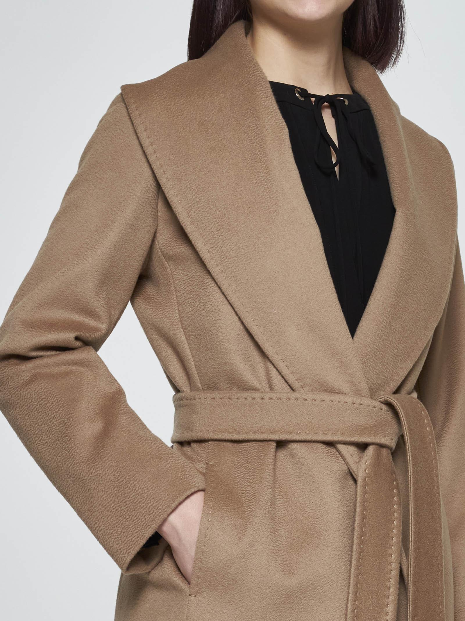 Shop Max Mara Loriana Belted Wool Coat In Cammello