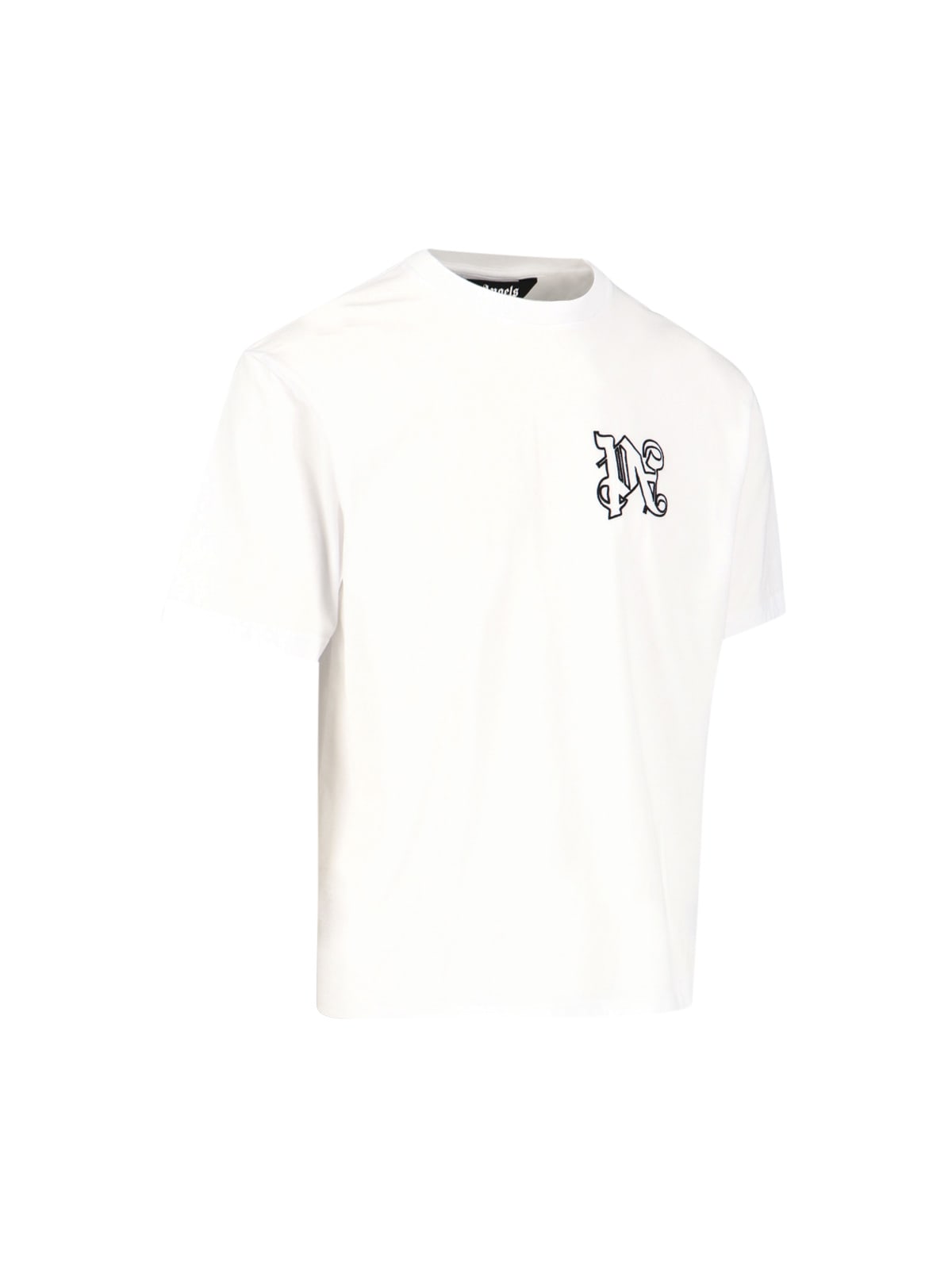 Shop Palm Angels Logo T-shirt In White