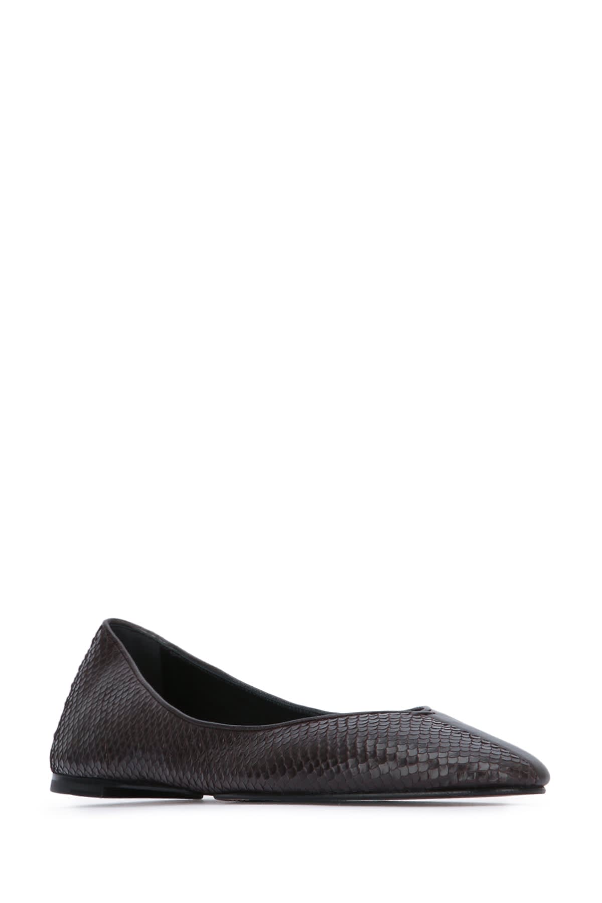Jacquemus Oval Ballerina Shoes Textured Design In Black