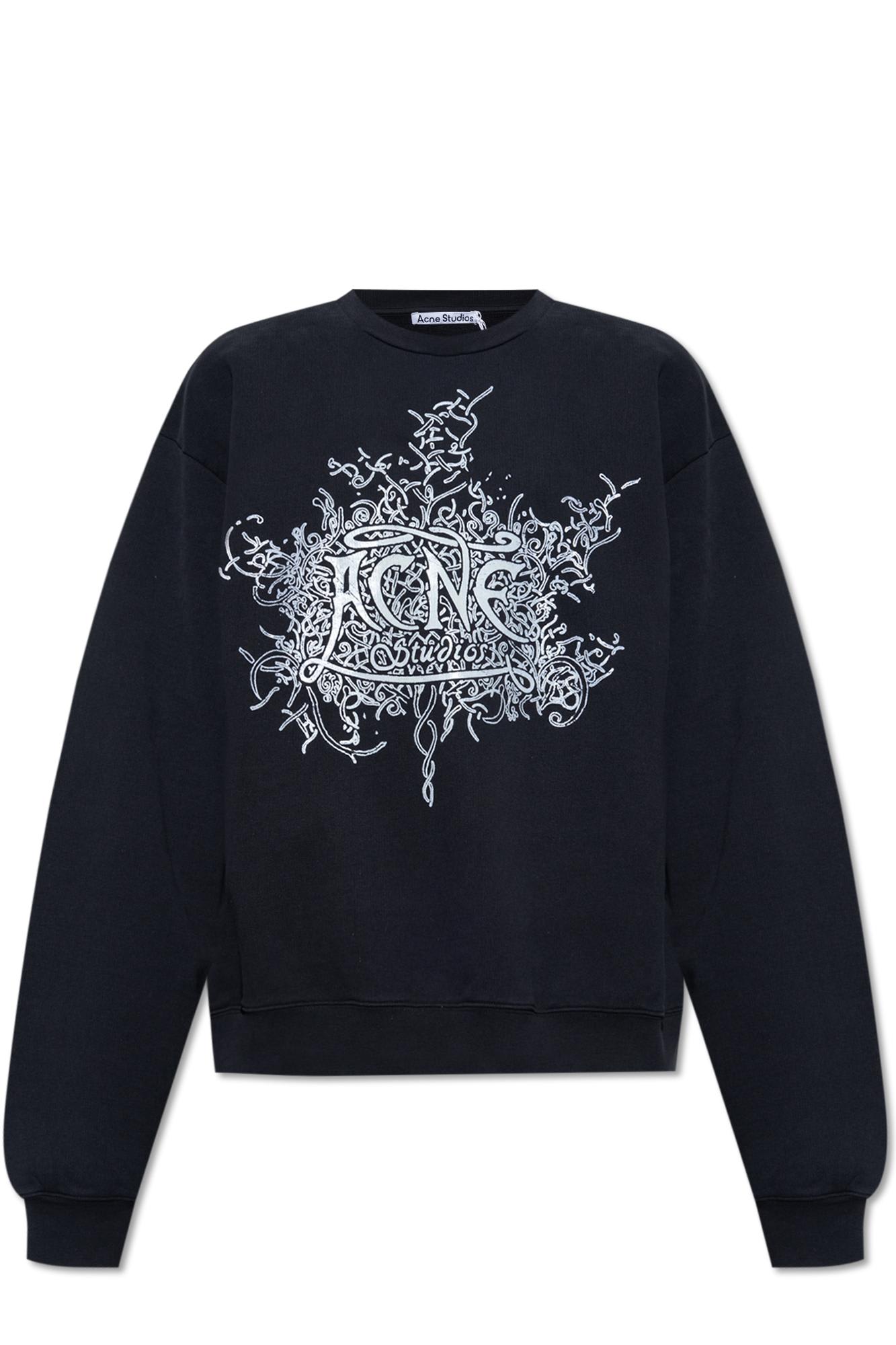 Shop Acne Studios Sweatshirt With Logo In Faded Black