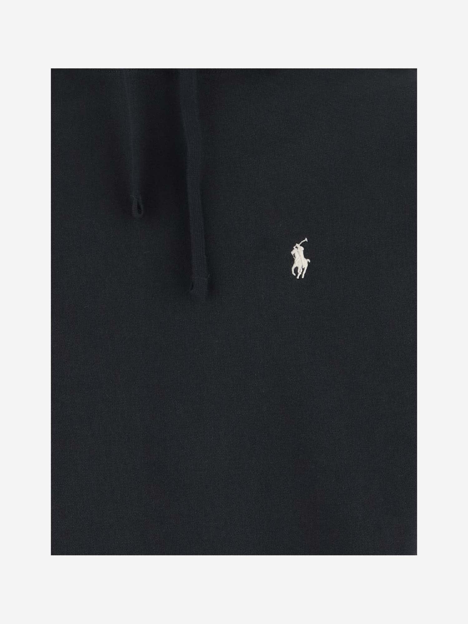 Shop Ralph Lauren Cotton Hoodie With Logo In Black