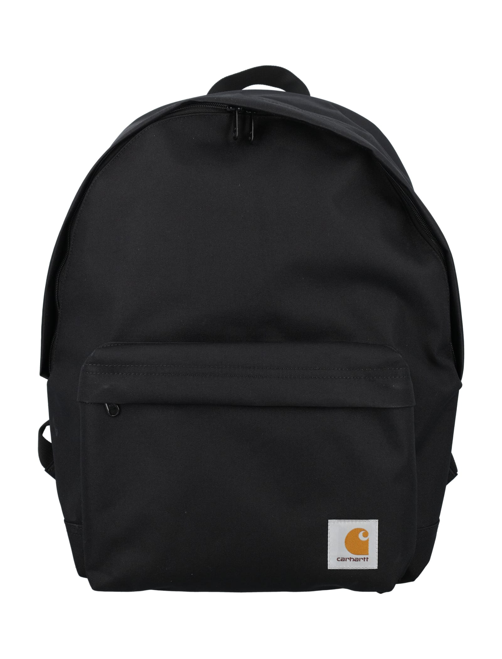 Carhartt Logo-patch Zip-fastening Backpack In Black