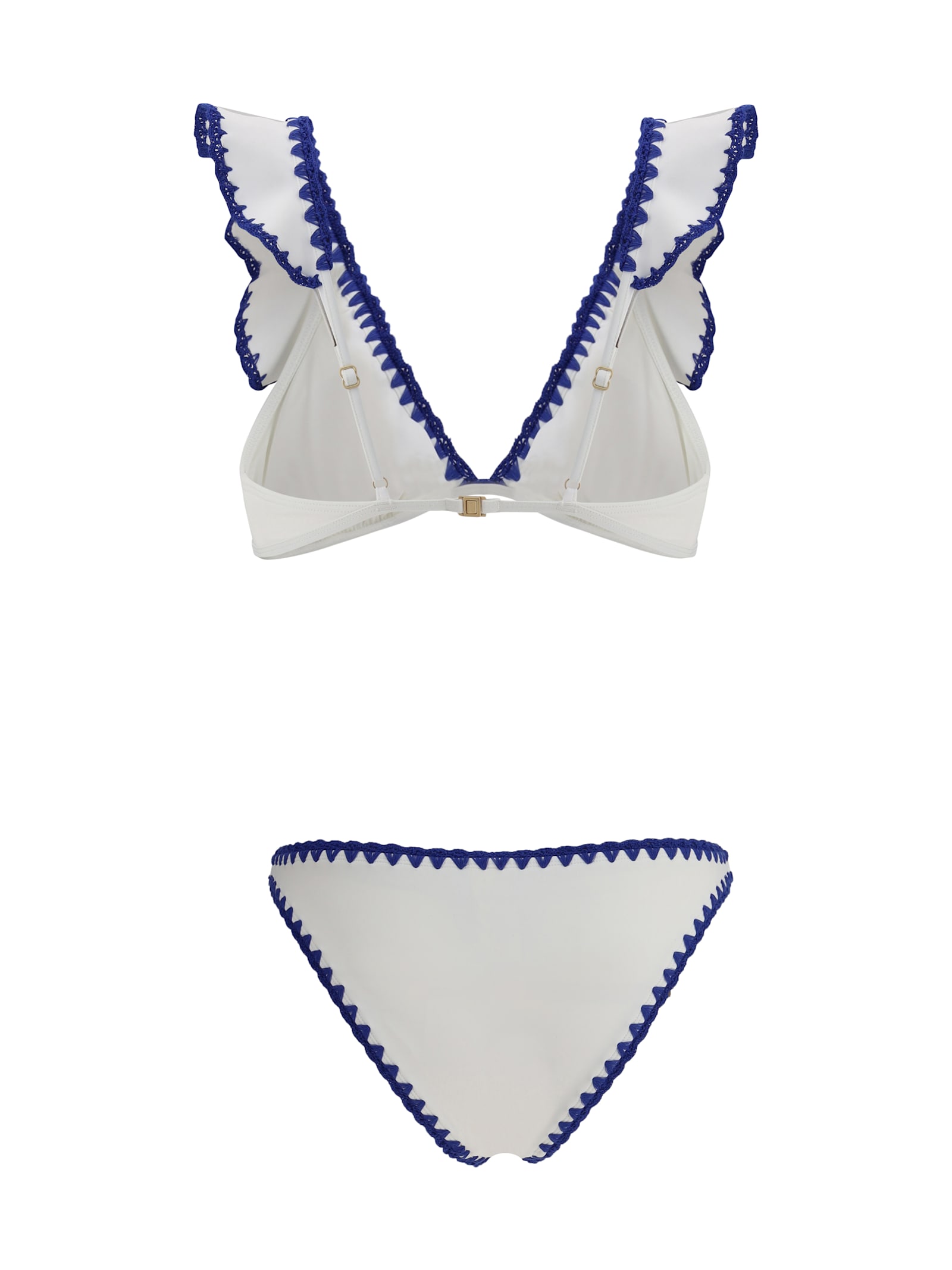 Zimmermann Maxine Crochet Frill Bikini In Blue