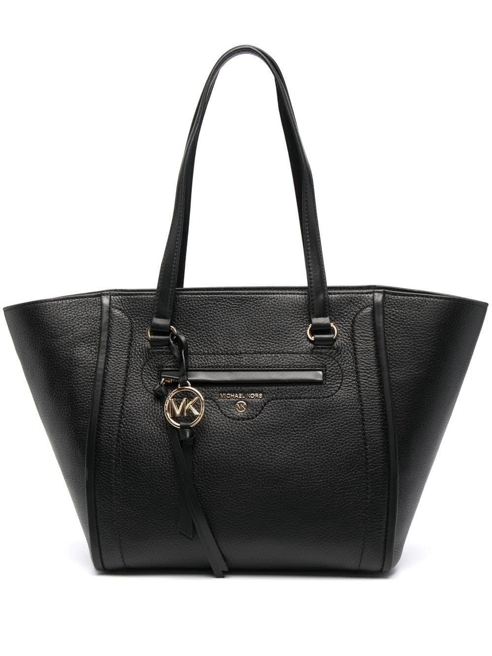 MICHAEL Michael Kors Carine Tote Handbag In Black Leather
