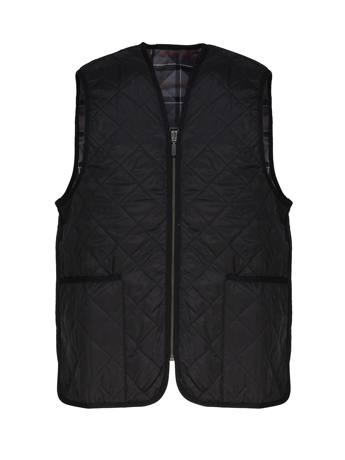 Shop Barbour Quilted Vest/zip Lining In Black Modern