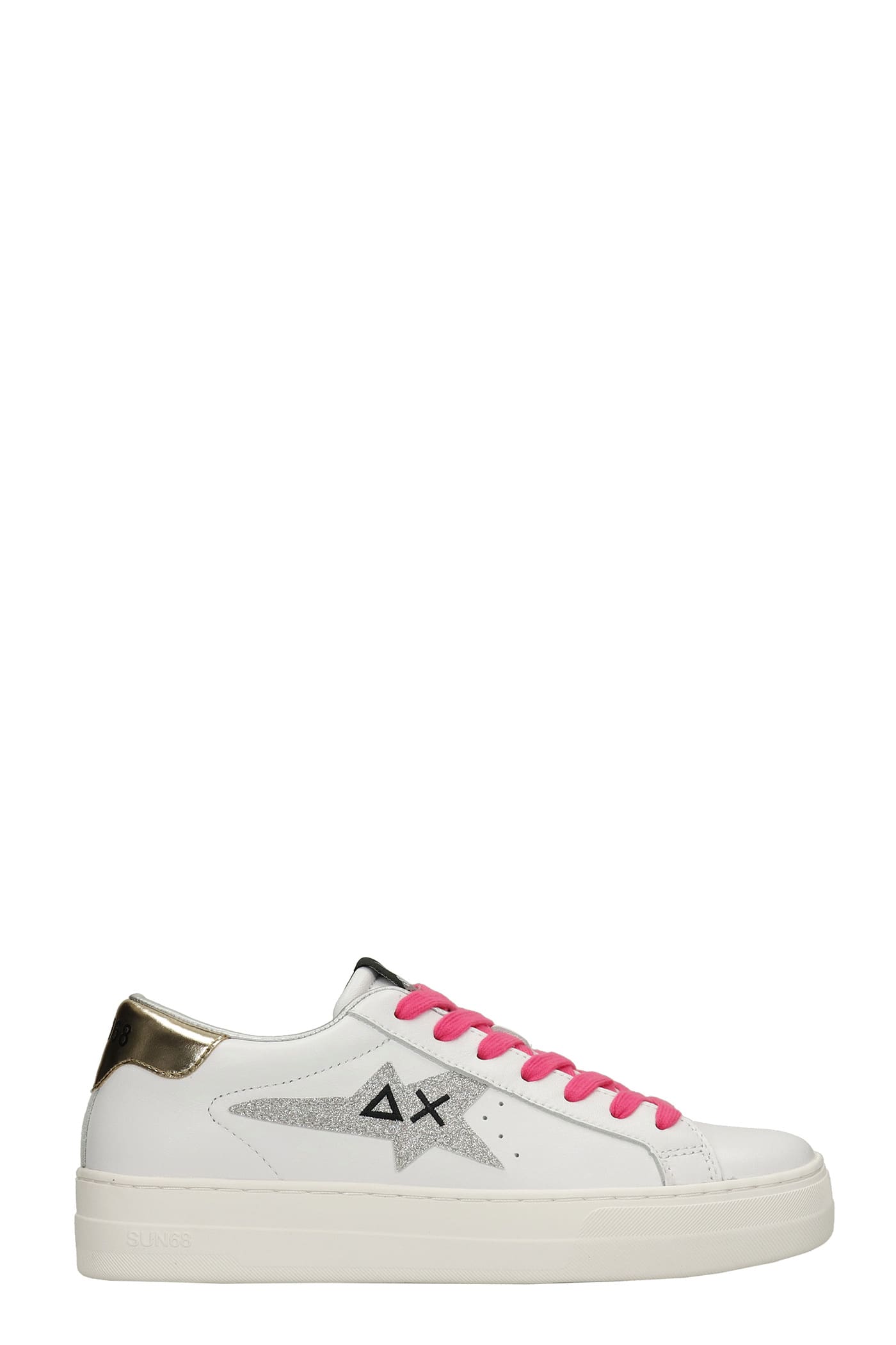 Sun 68 Betty Sneakers In White Leather