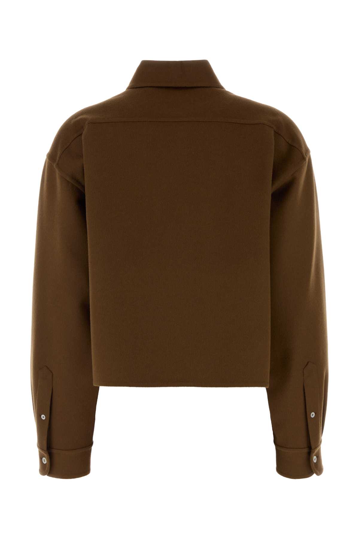 Miu Miu Brown Wool Blend Shirt In Brown