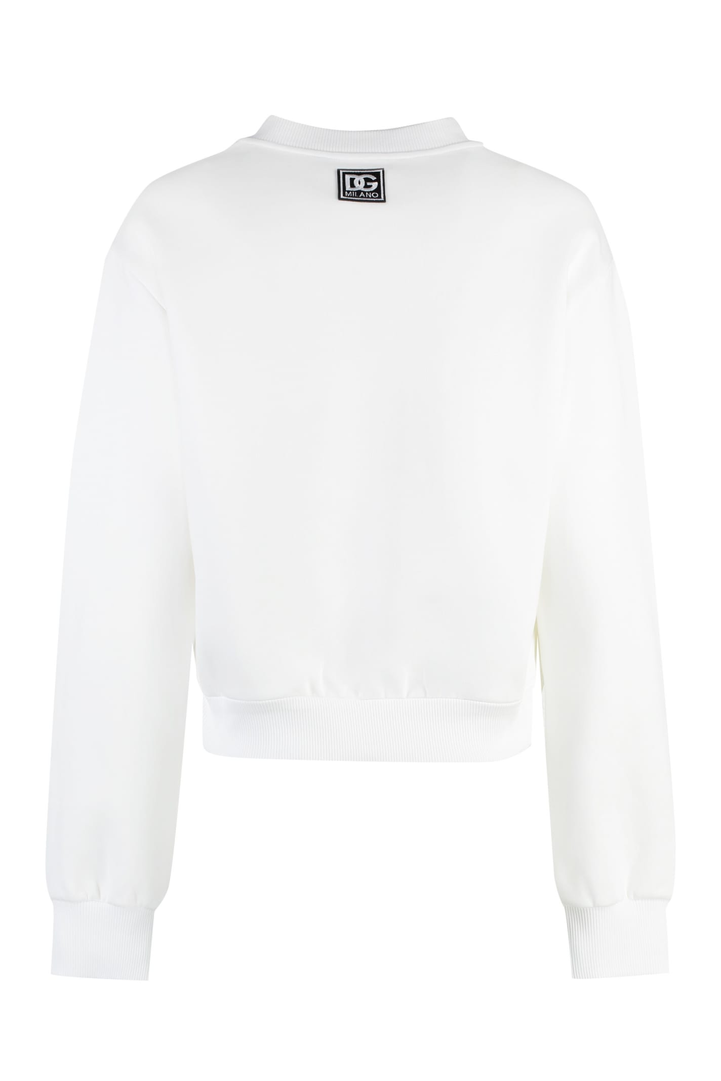 Shop Dolce & Gabbana Cotton Crew-neck Sweatshirt In White