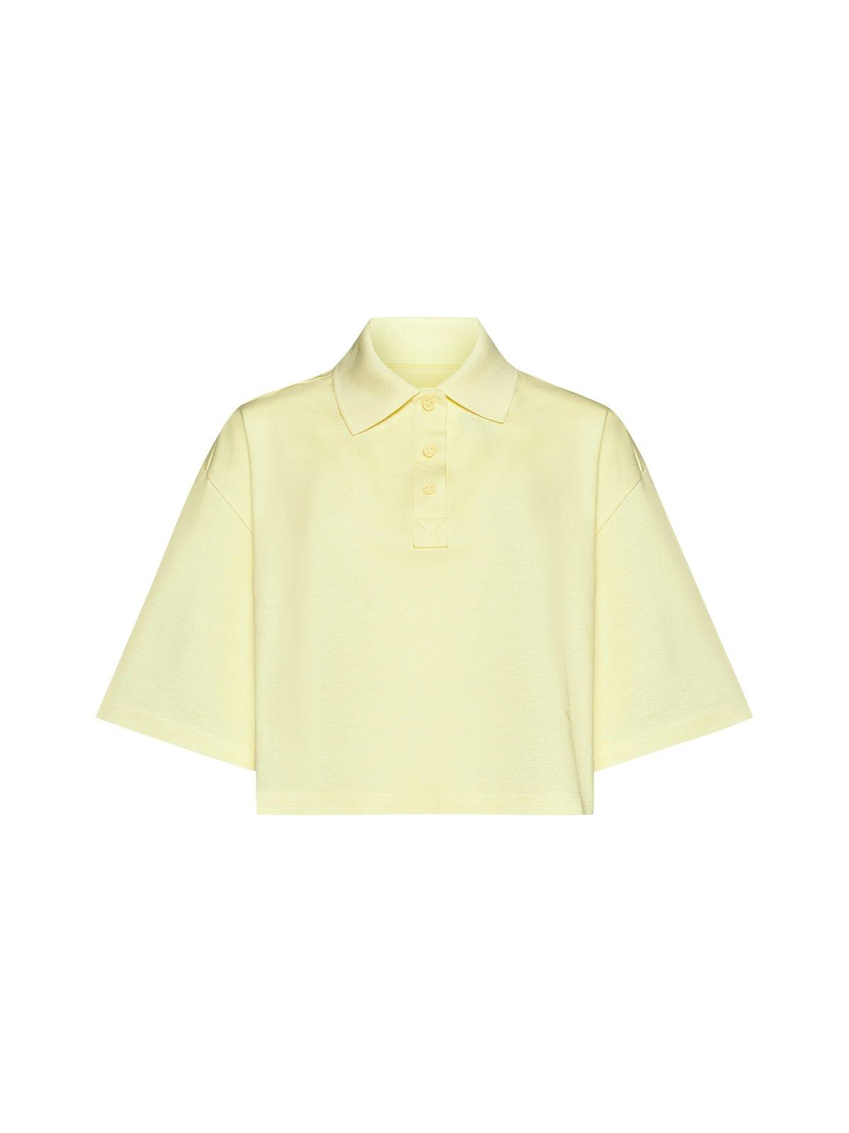 Collared Short-sleeve Cropped Polo Shirt