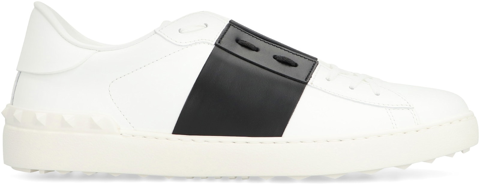 Shop Valentino Garavani - Open Leather Low-top Sneakers In White