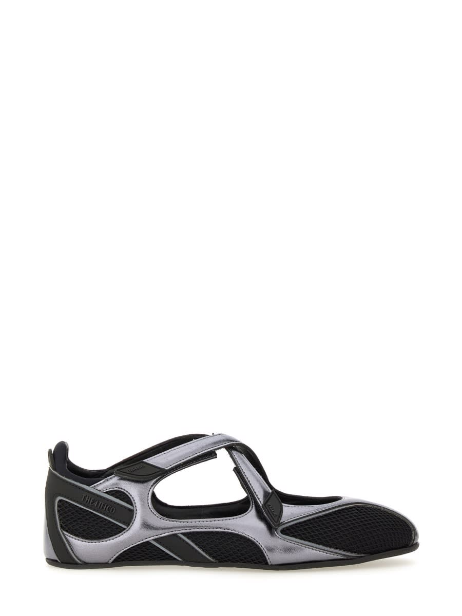 Attico Floor 01 Mesh And Leather Ballerinas Flat