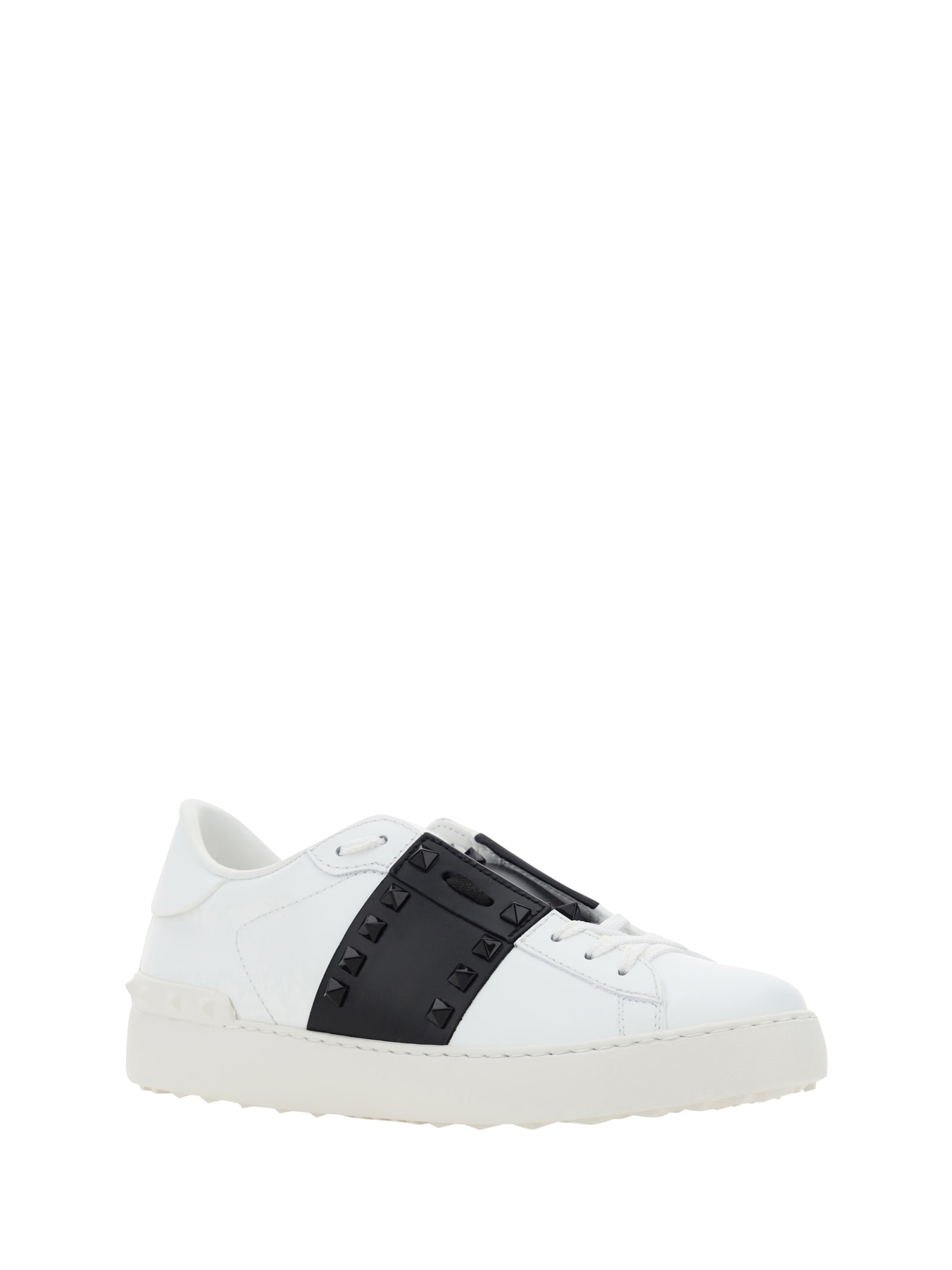 Shop Valentino Garavani Rockstud Untitled Sneakers In Bianco/nero/bianco