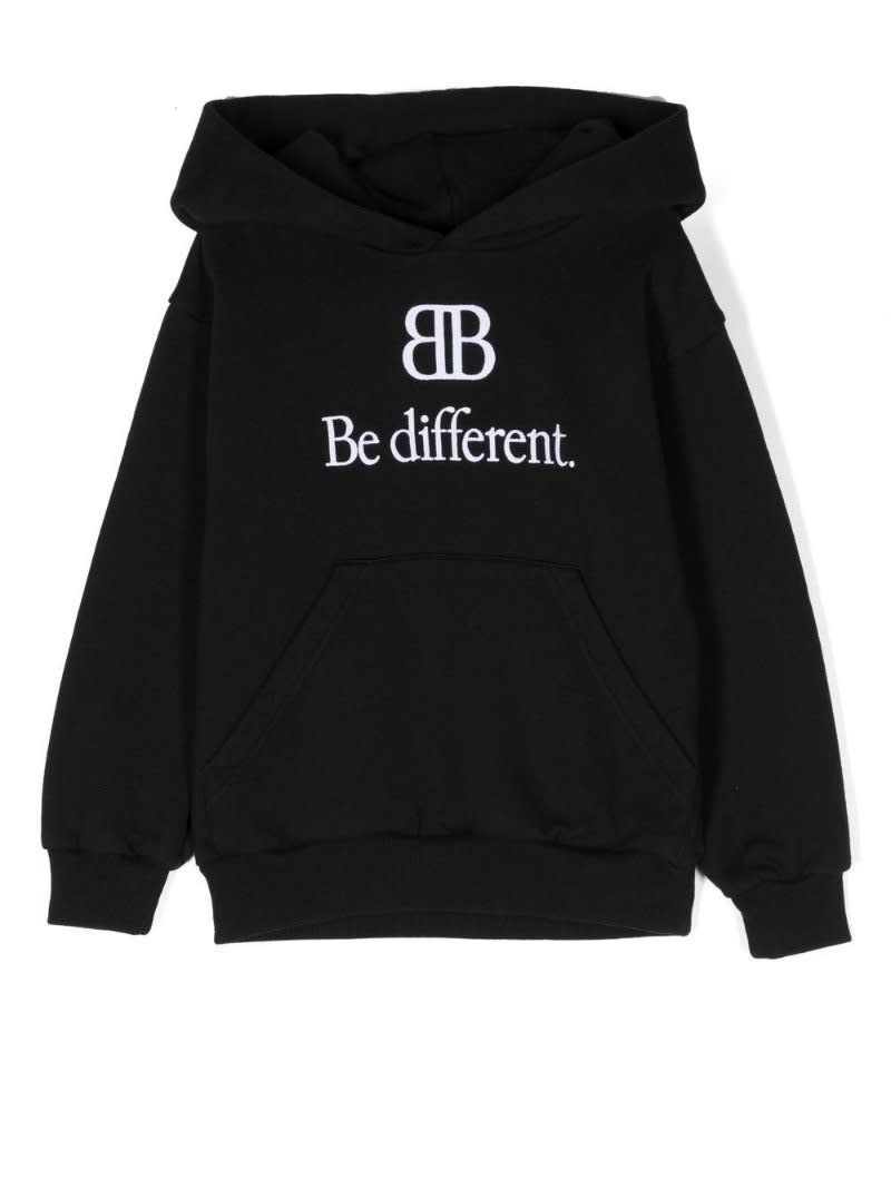 Balenciaga Black Bb Be Different Oversize Hoodie