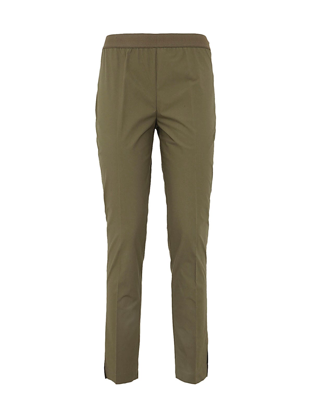 Shop Twinset Elastic Trousers In Burnt Olive
