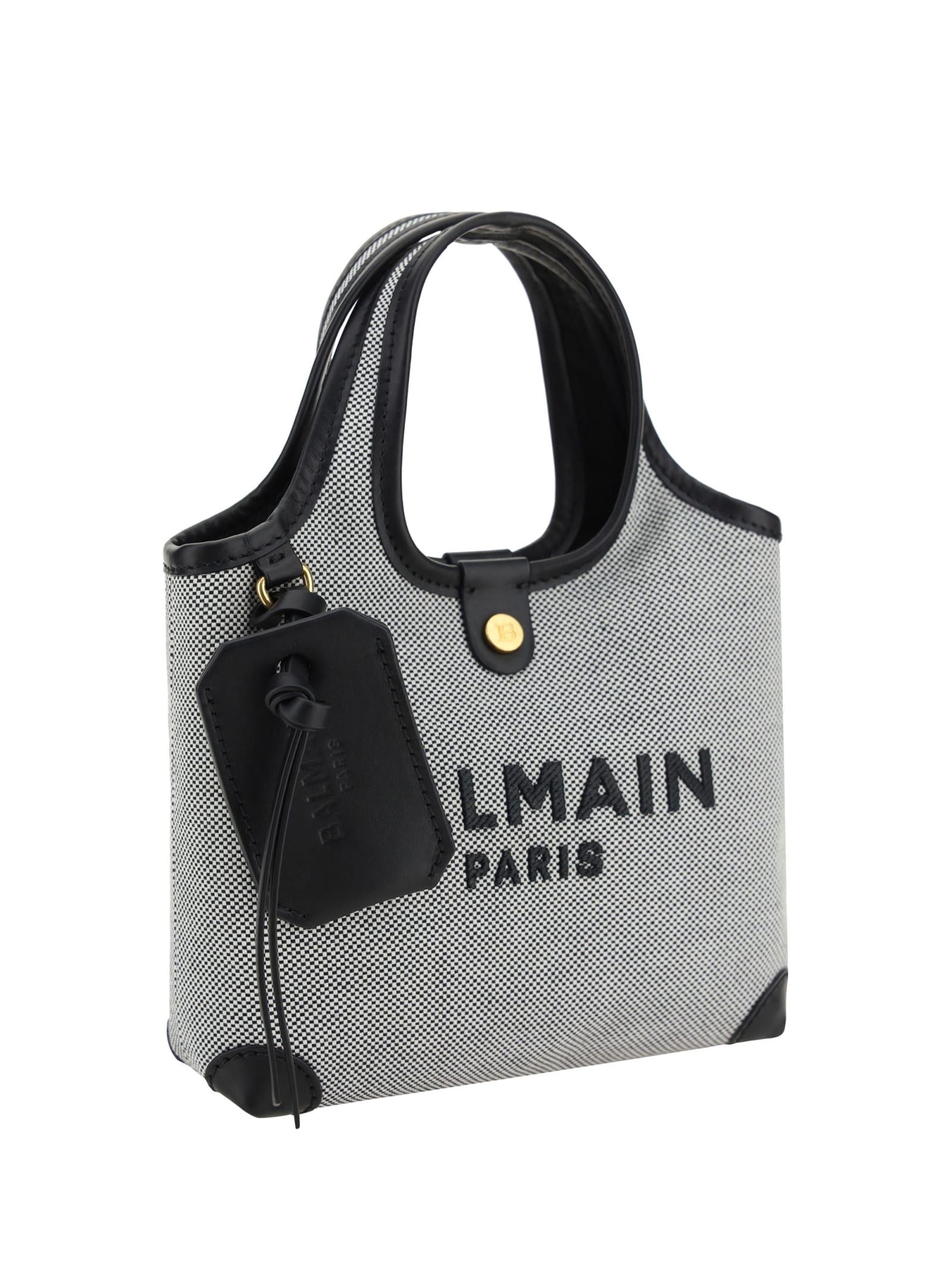 Shop Balmain Mini Grocery Handbag In Black
