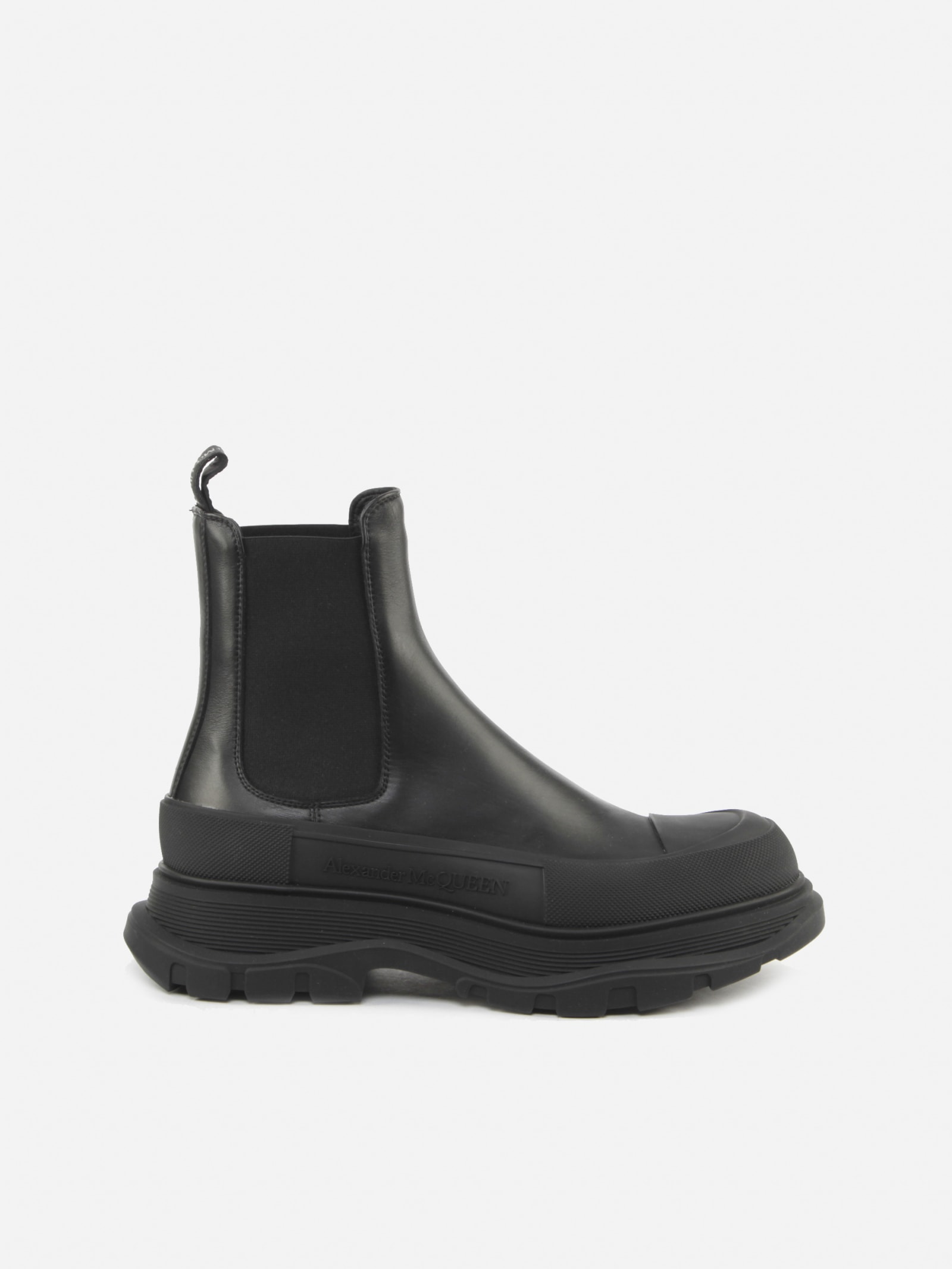 Alexander McQueen Chelsea Tread Slick Leather Boots Ss 2021