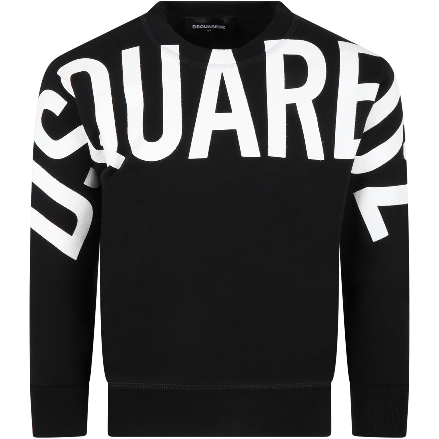 Dsquared2 Black Sweatshirt For Kids With White Logo