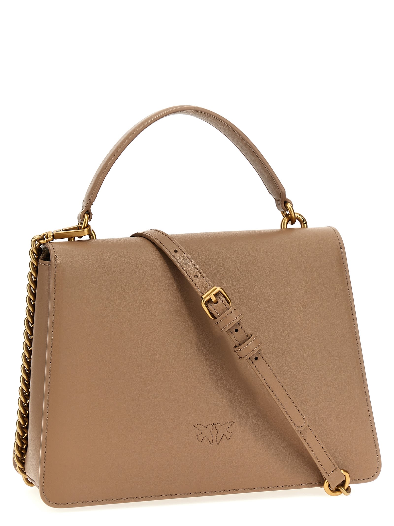 Pinko Love One Top Handle Handbag In Brown