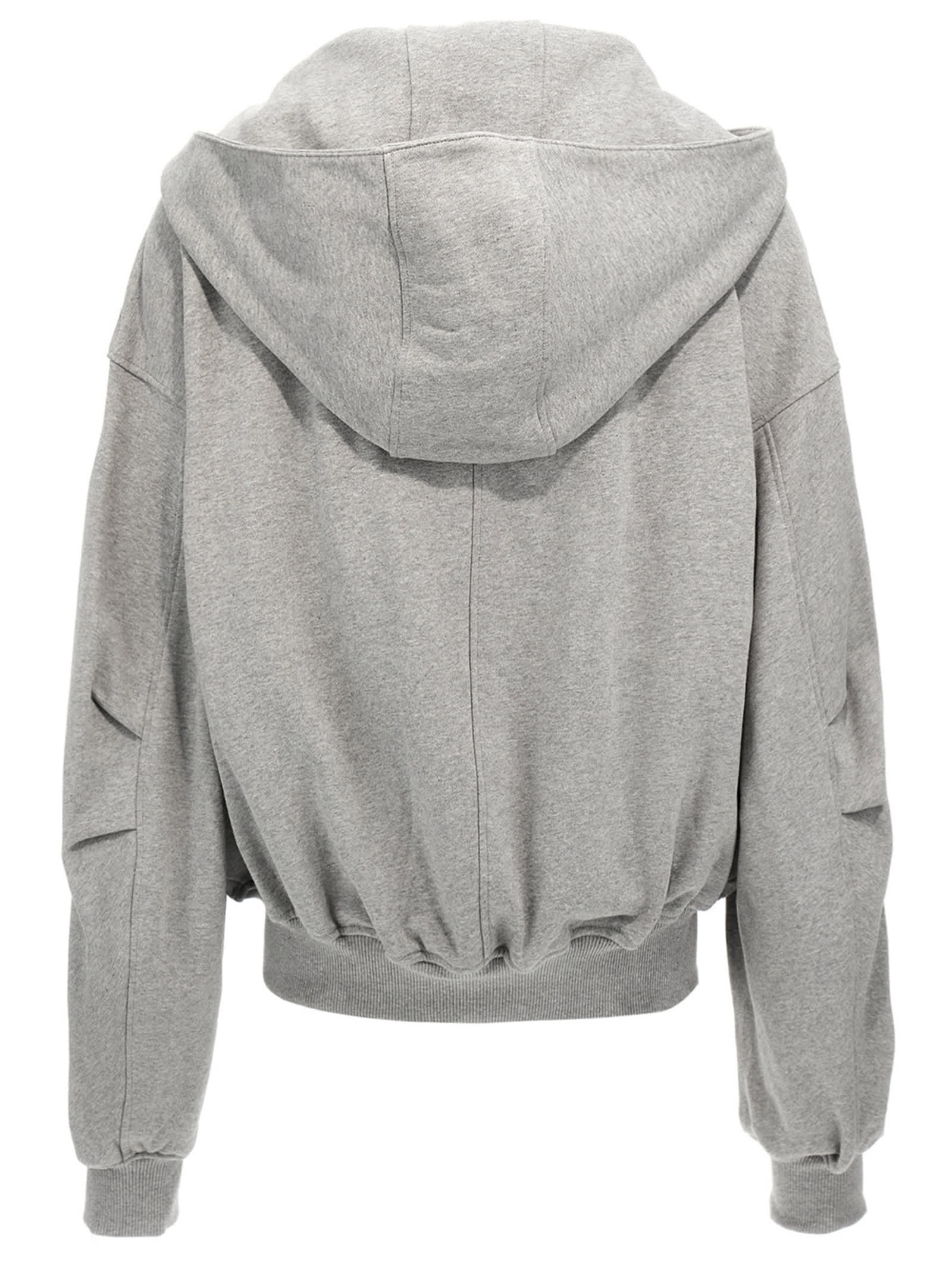 Shop Attico Logo Hoodie In Gray