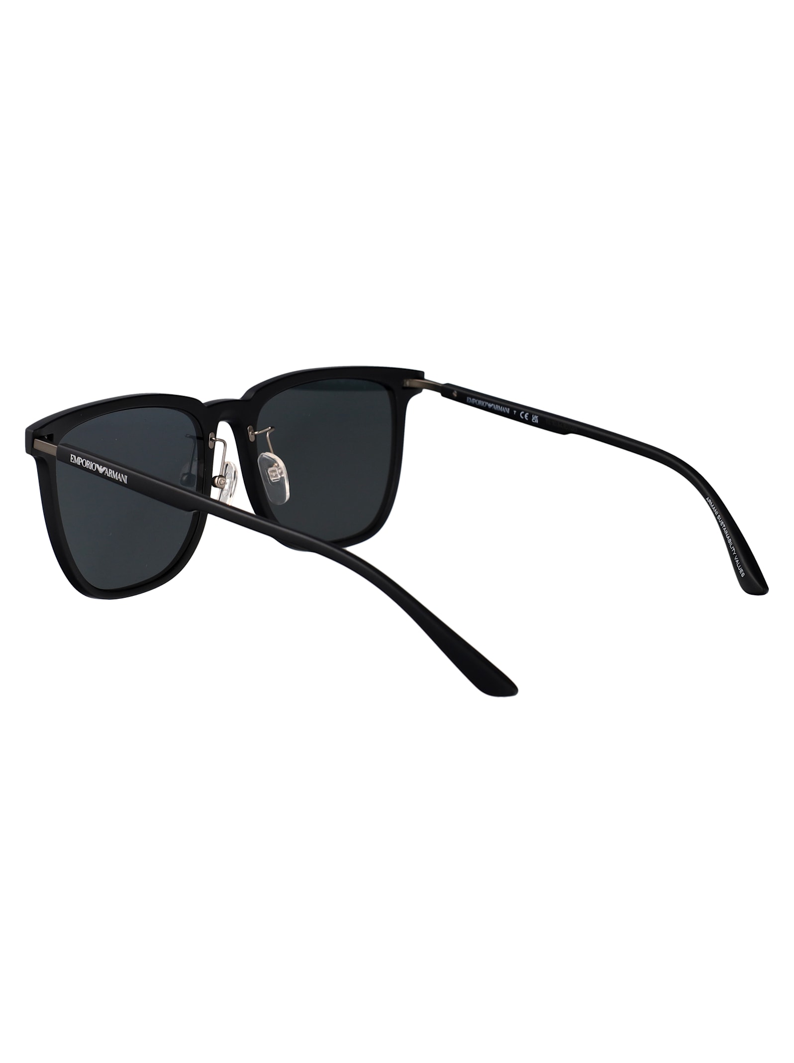 Emporio Armani Nero Opaco Injected Sunglasses In Black
