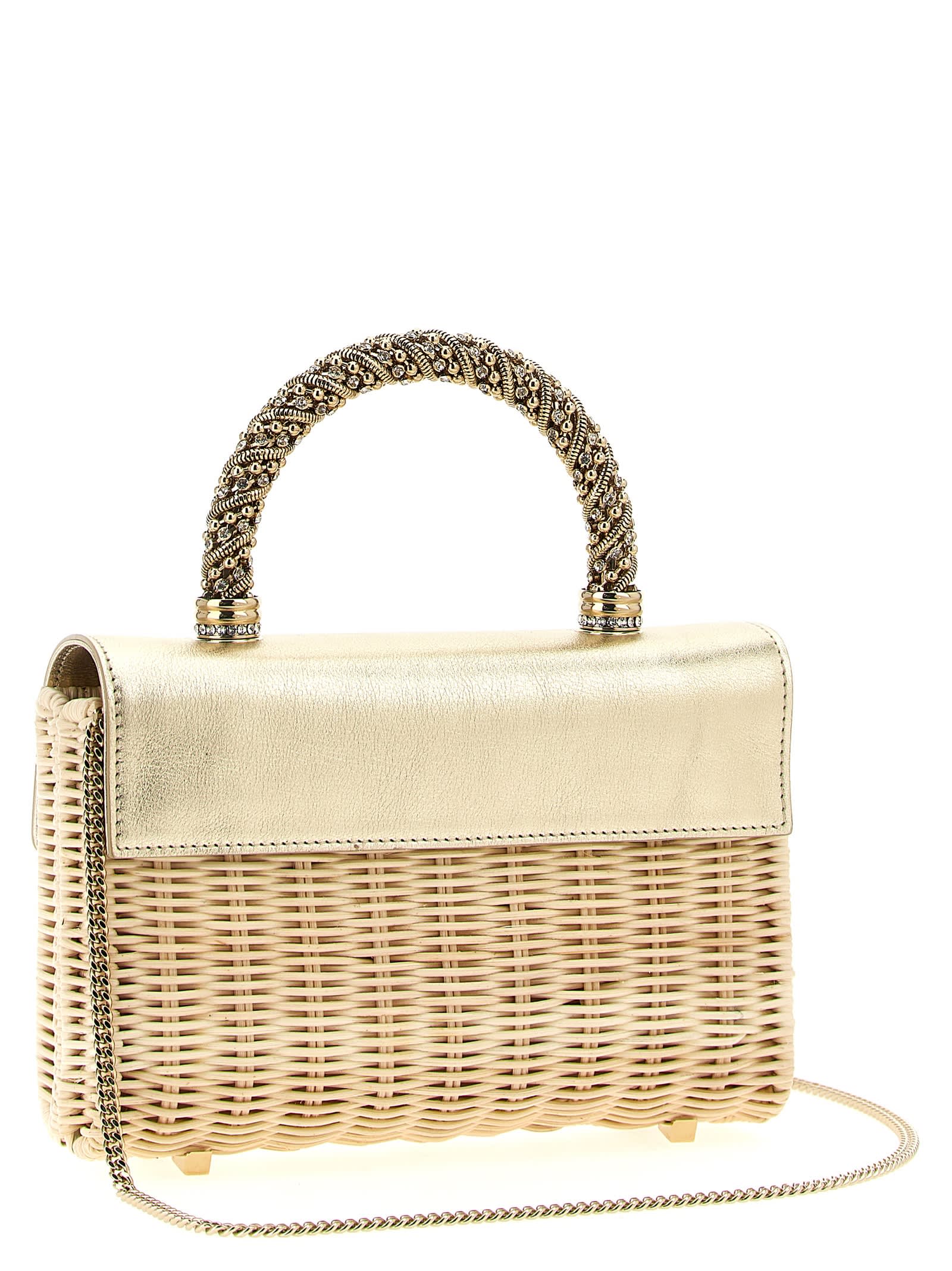 Roger Vivier Mini Jewel Efflorescence Handbag In Gold