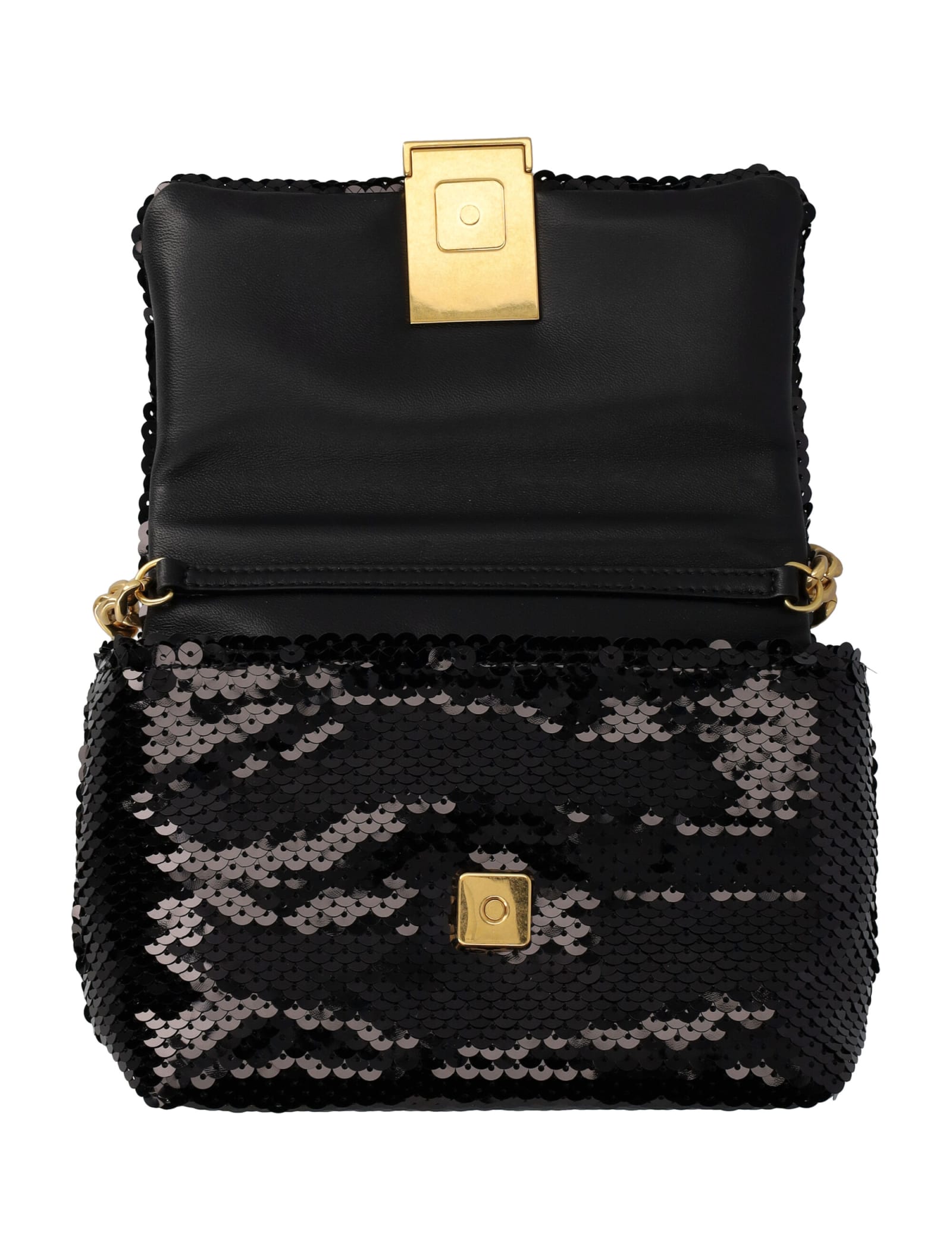 Balmain Sequin Mini Bag Chain Strap In Black