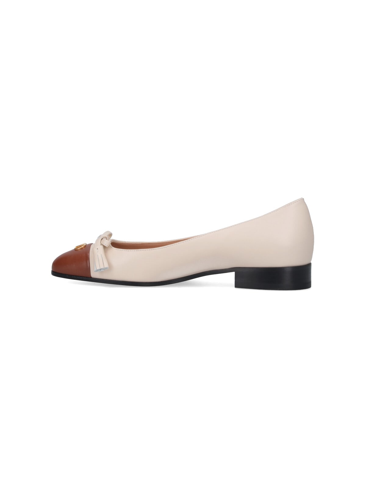 Valentino Garavani Valet Du Roi Kidskin Ballerina 25mm Woman Butter/tobacco 42 In Neutral