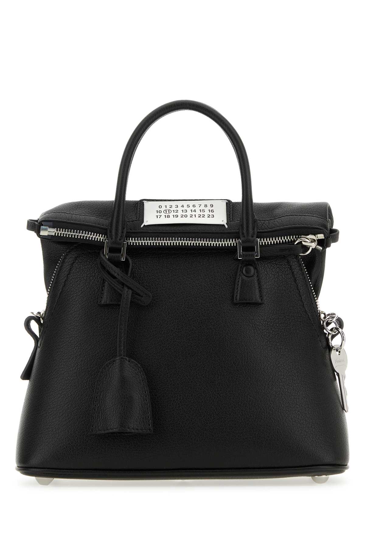 Shop Maison Margiela Black Leather Mini 5ac Handbag