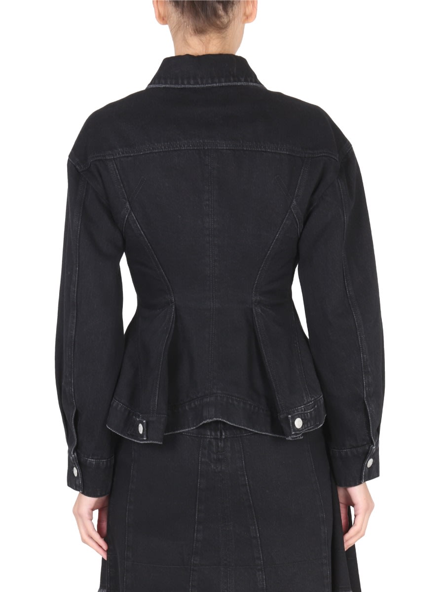 Shop Alexander Mcqueen Hybrid Denim Jacket In Black