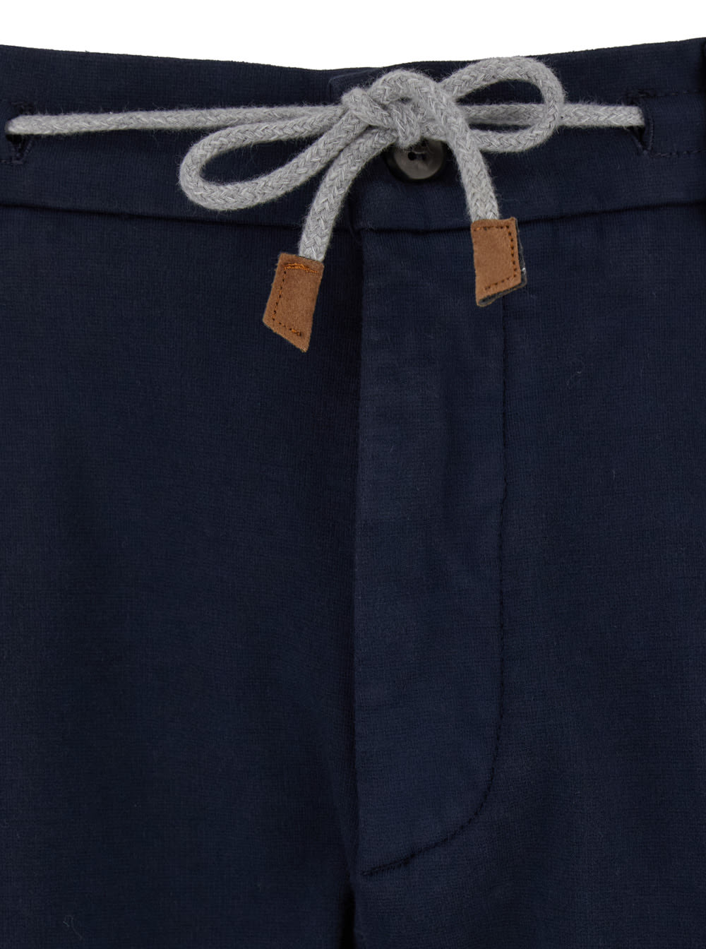 Shop Eleventy Blue Jogger Pants With Drawstring In Stretch Cotton Man