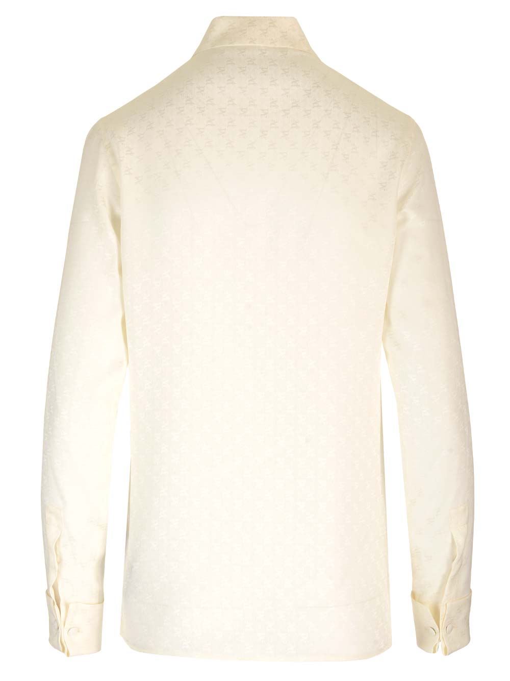 Shop Palm Angels Silk Shirt With Monogram In White