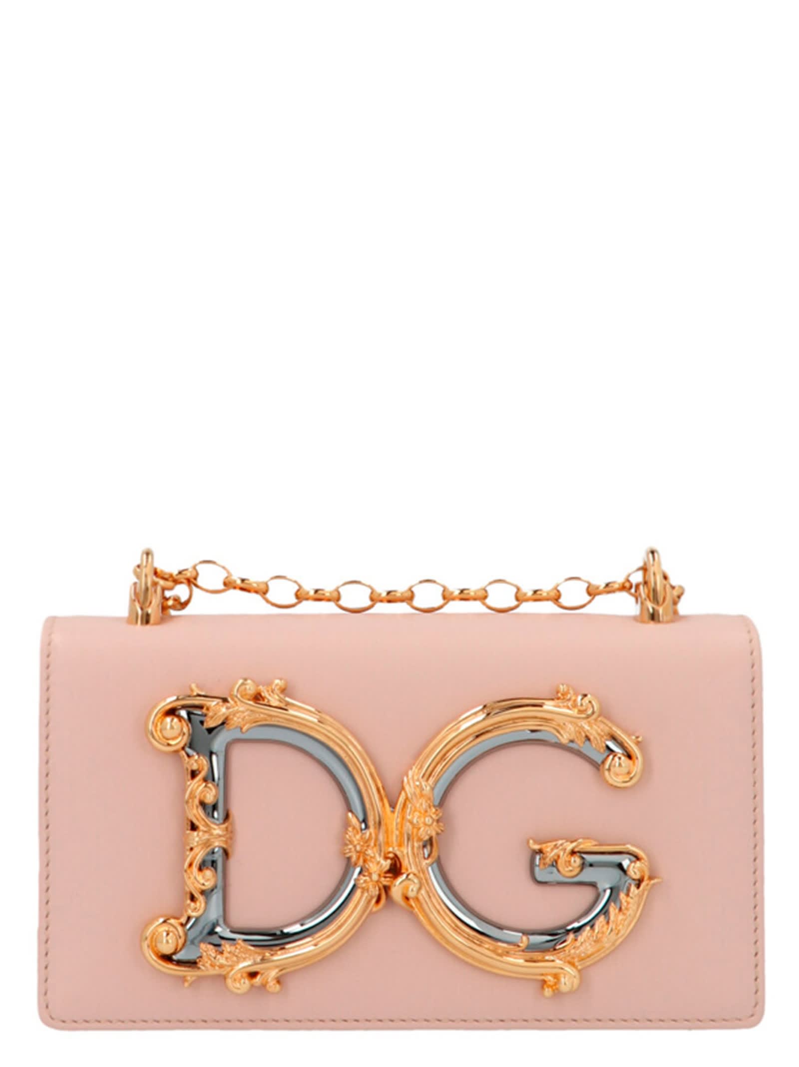Dolce & Gabbana Dg Girl Mini Crossbody Bag In Pink