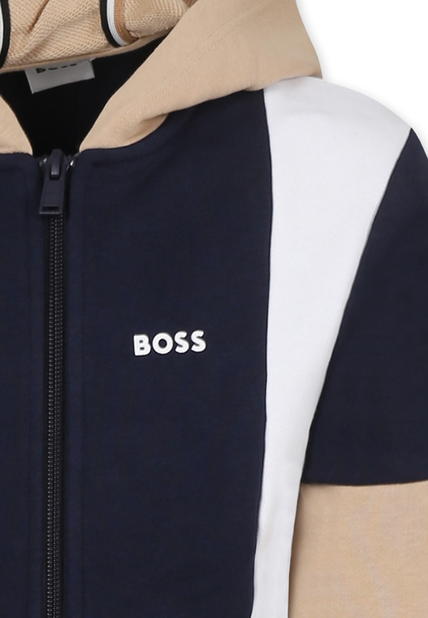 Hugo Boss Blue Suit For Boy With Logo In Blue