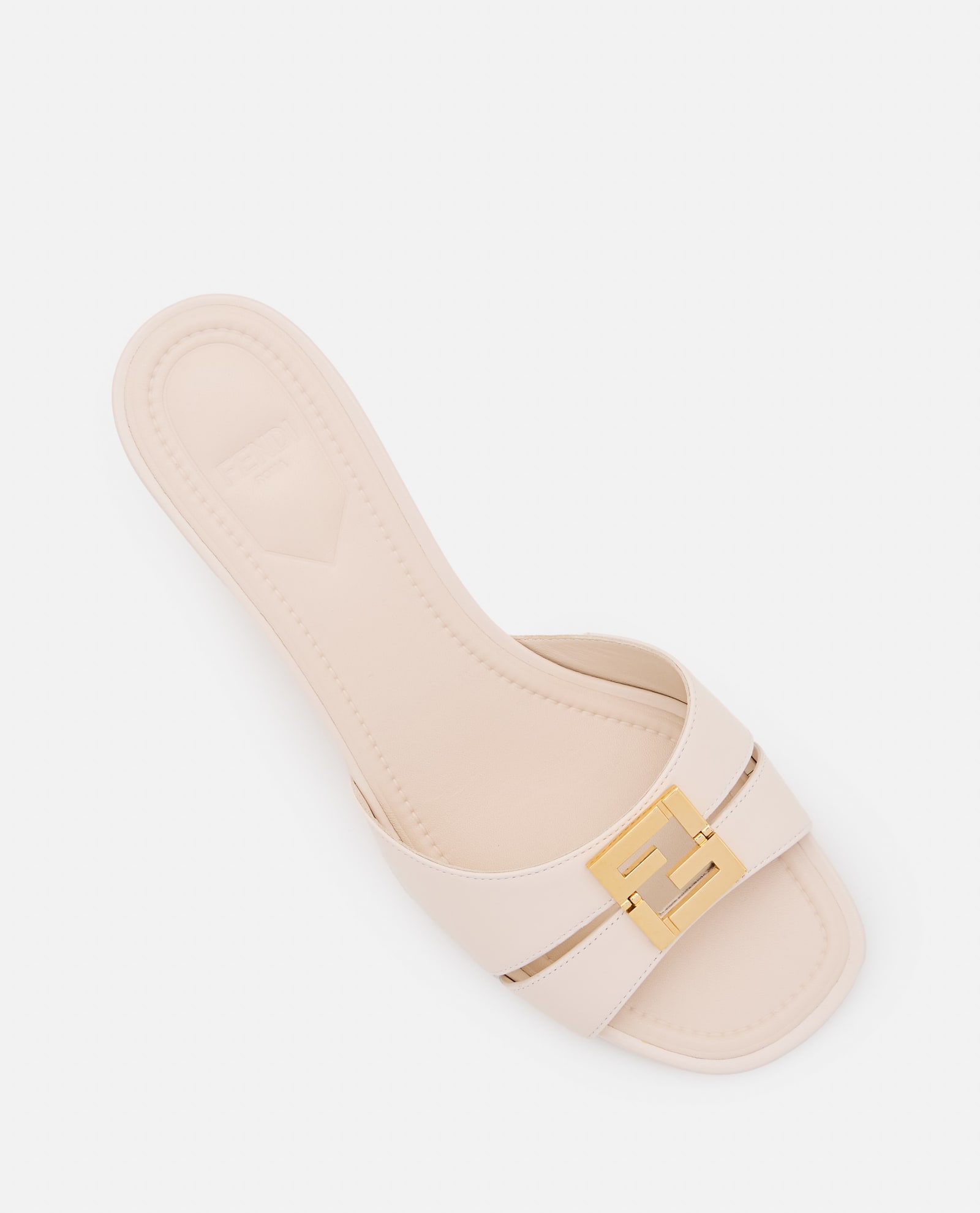 Shop Fendi Slide Patent Leather Heels In White