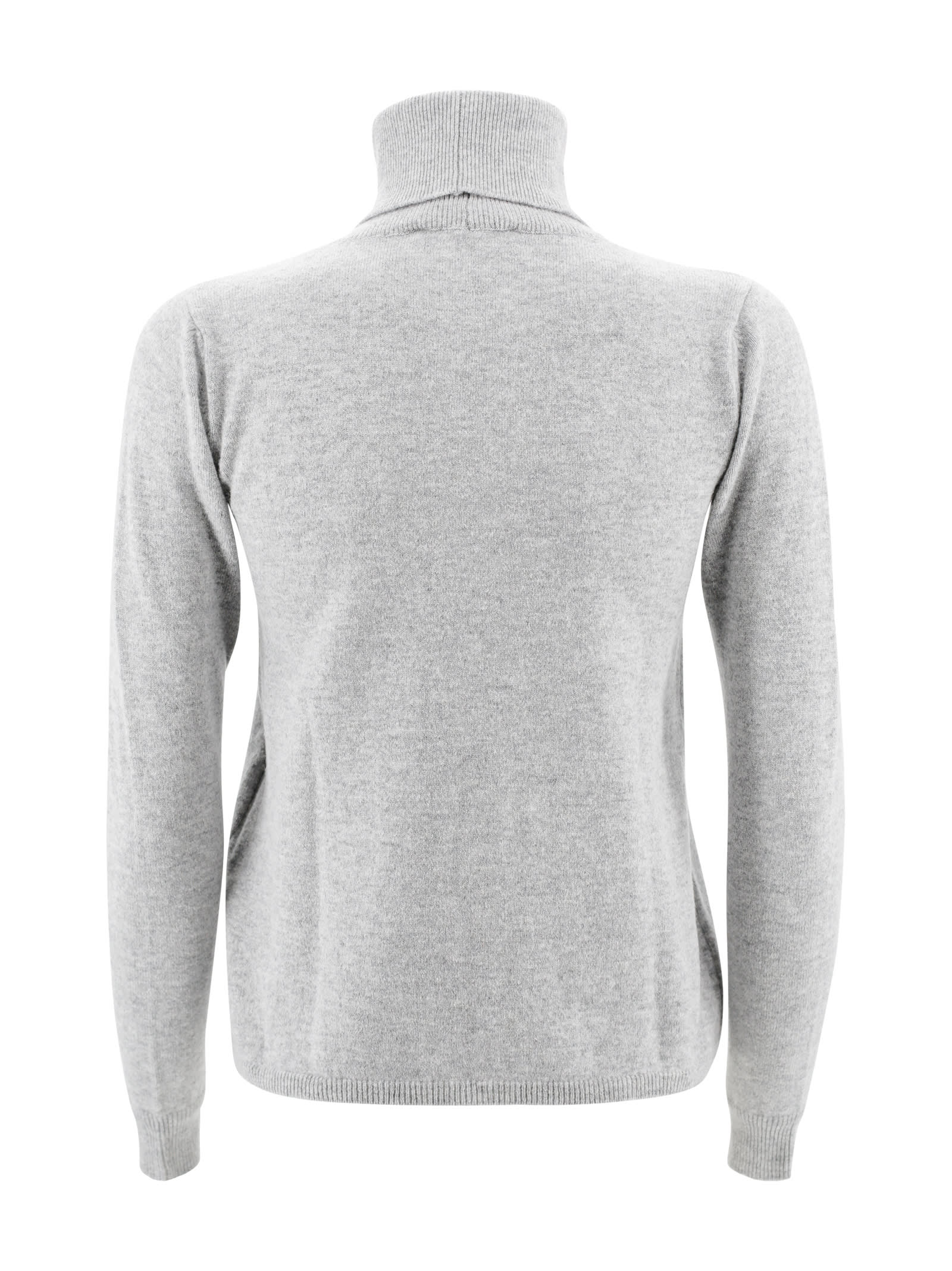 Shop Max Mara Cashmere Turtleneck In Grigio