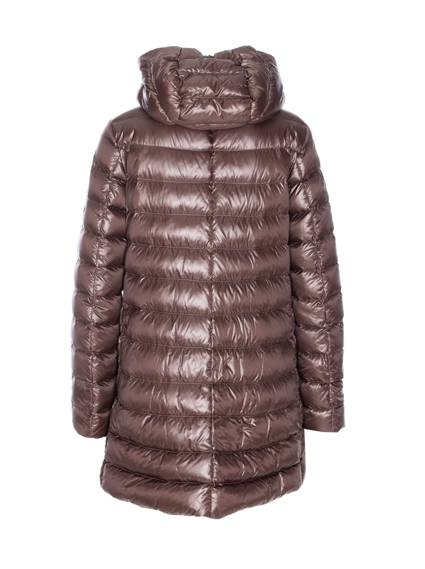 Herno A-shape Brown Ultralight Down Coat With Hood In Brown