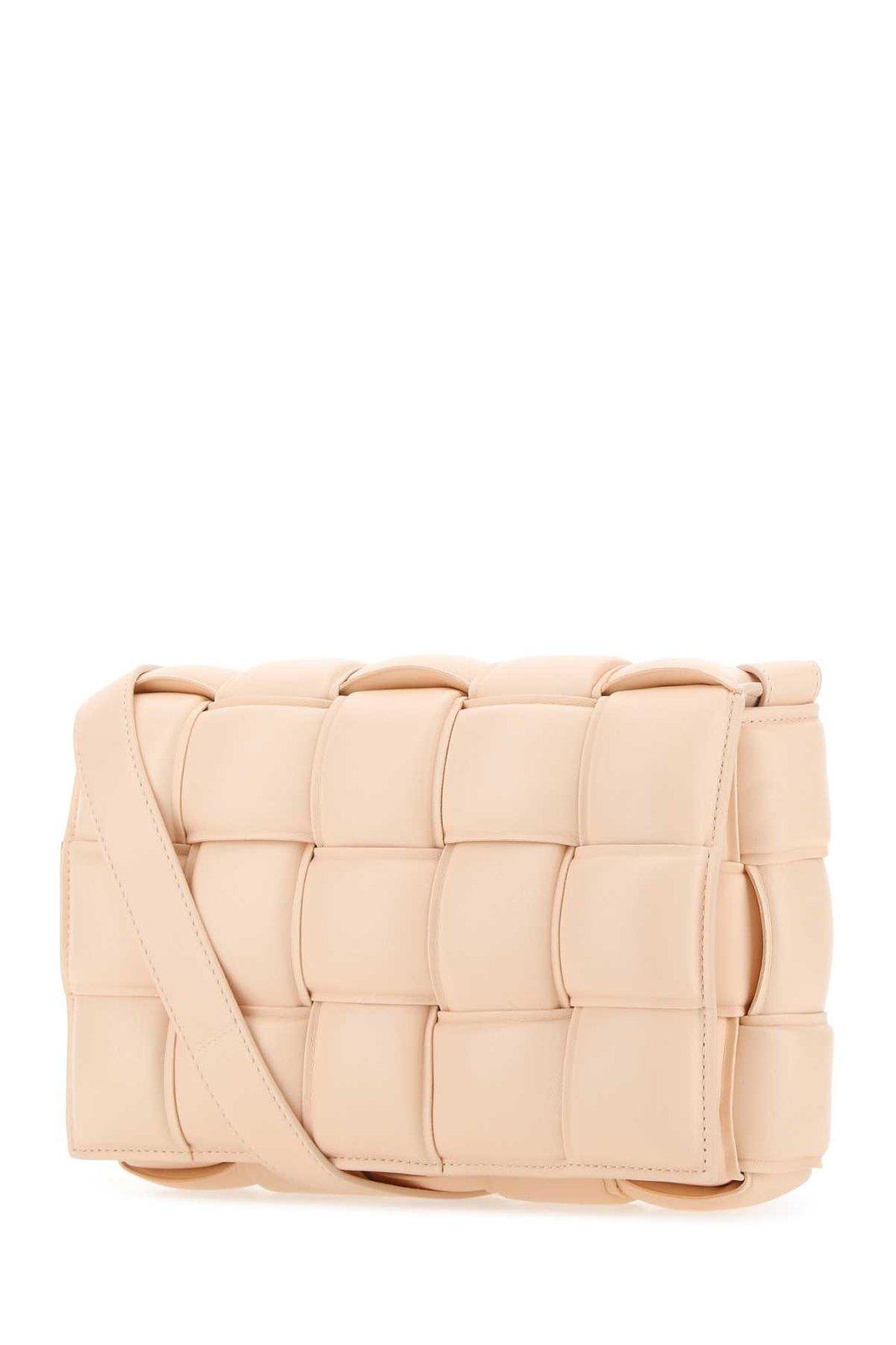 Shop Bottega Veneta Cassette Strapped Crossbody Bag In Powder