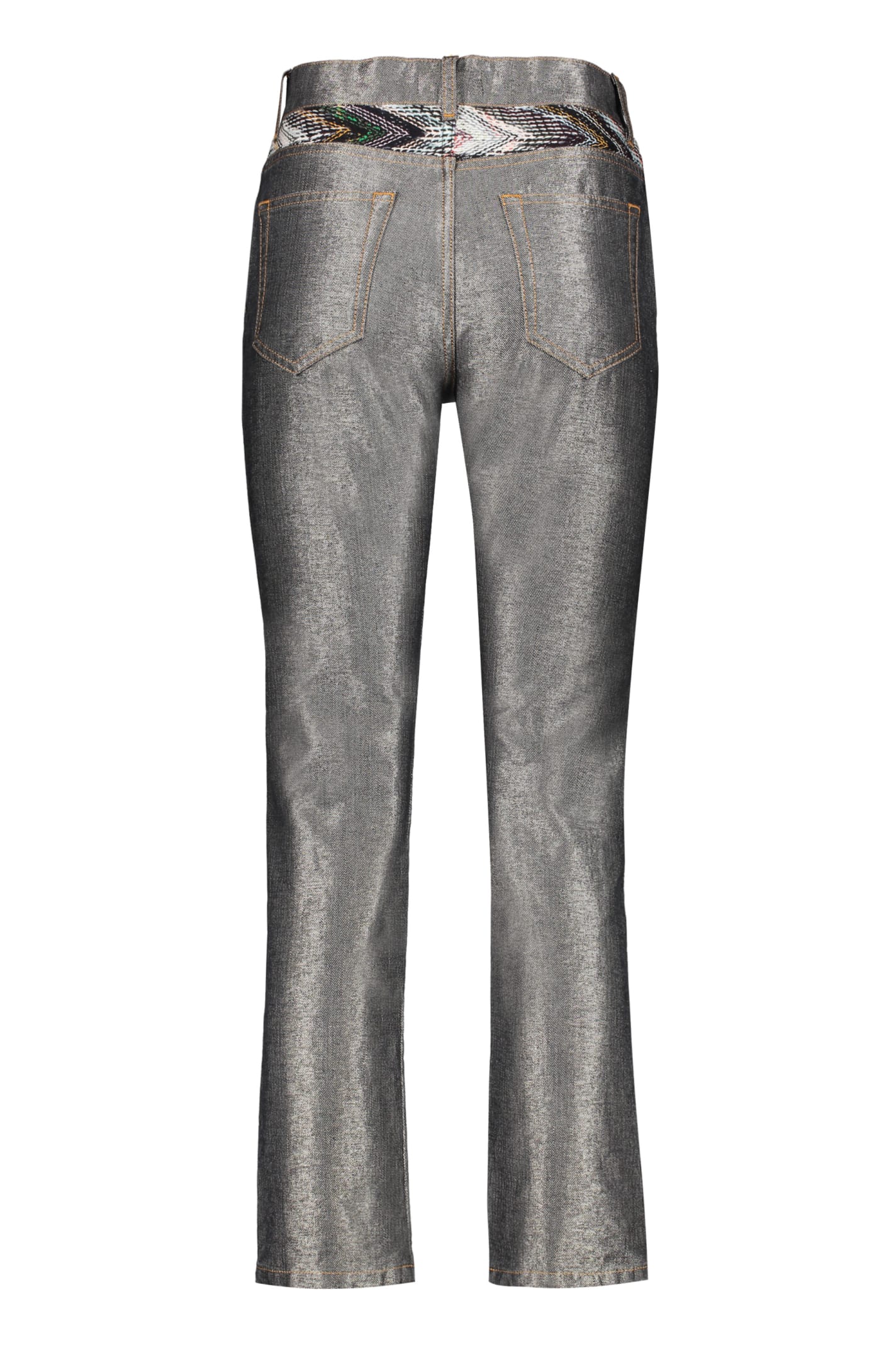 Shop Missoni Straight-leg Trousers In Silver