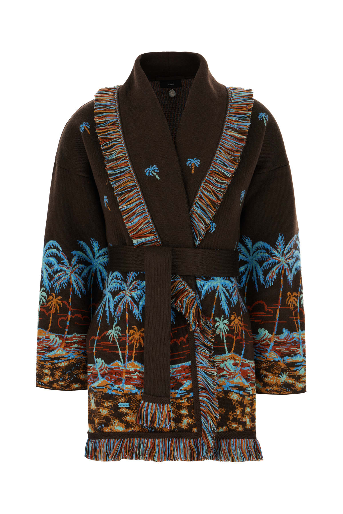Alanui Hawaiian Wool Cardigan With Two-tone Belt