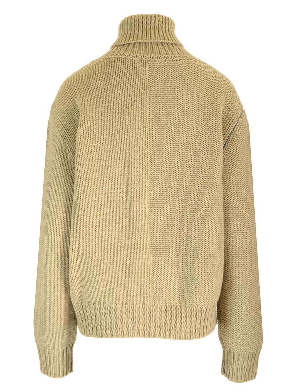 Shop Burberry Cashmere Turtleneck Sweater In Beige