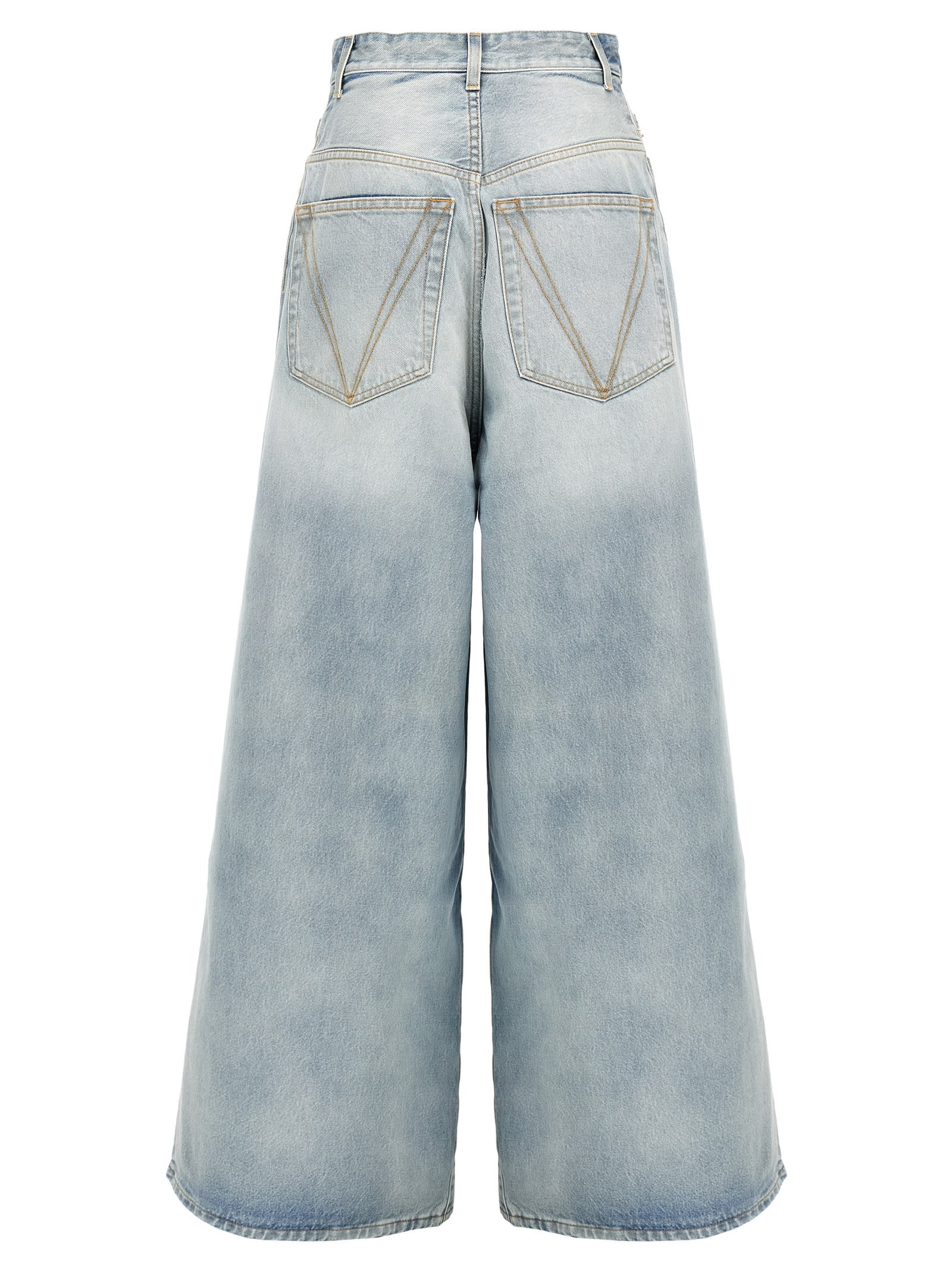 Shop Vetements Crystal Logo Big Shape Jeans In Light Blue