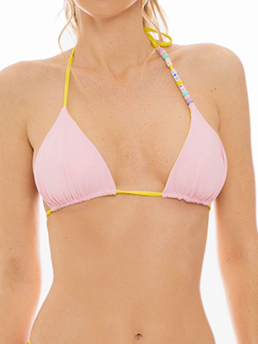 Mc2 Saint Barth Double Face Pastel Color Triangle Top In Pink