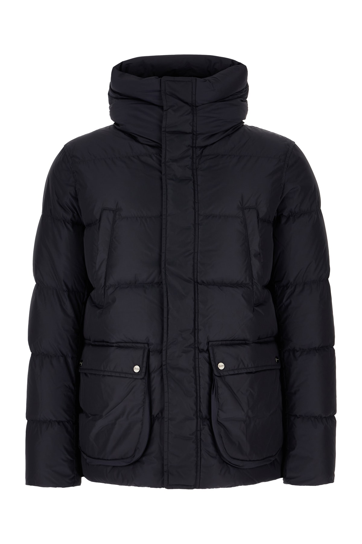 Navy Blue Nylon Down Jacket