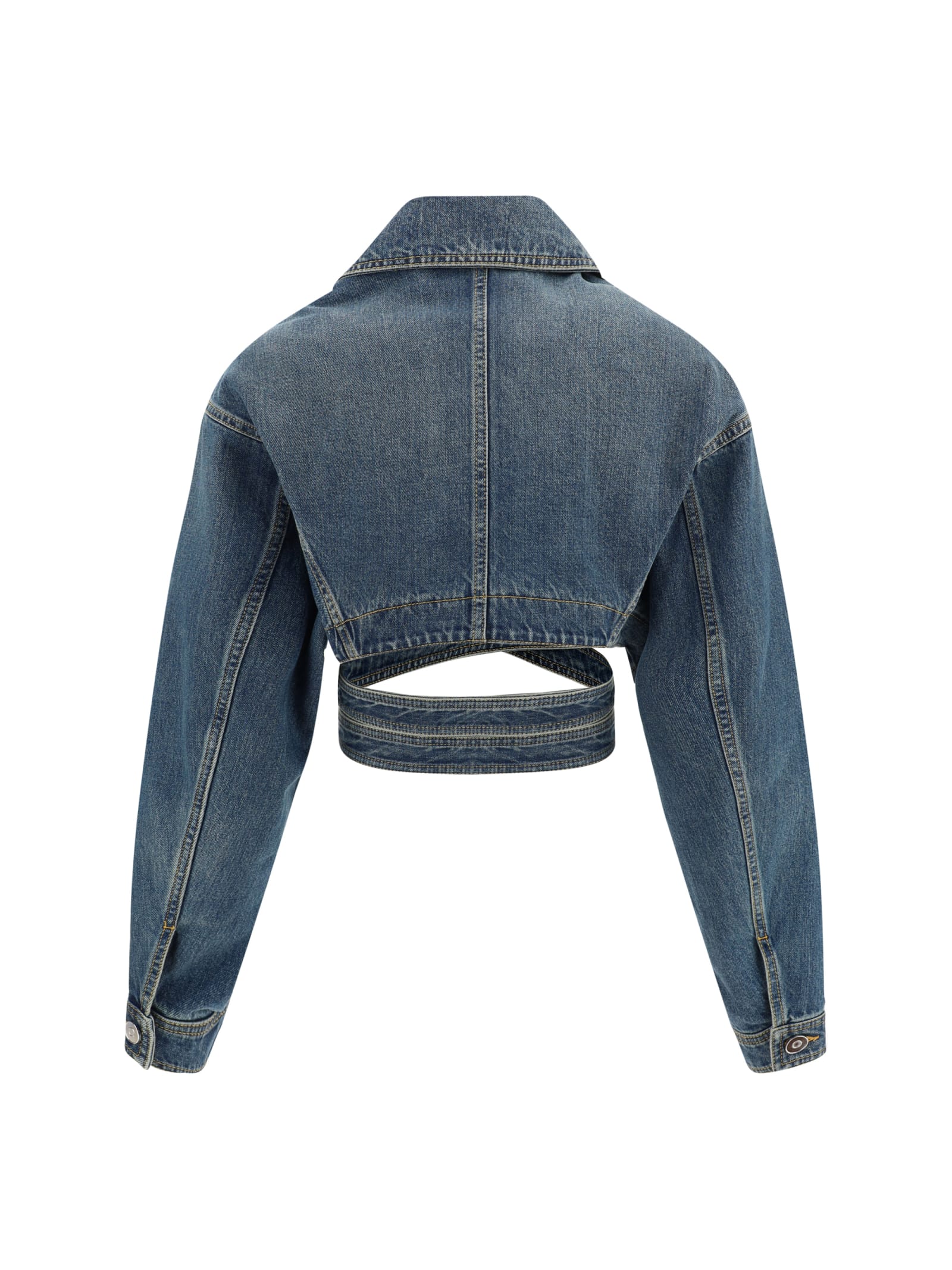 Shop Alaïa Denim Jacket In Bleu Vintage
