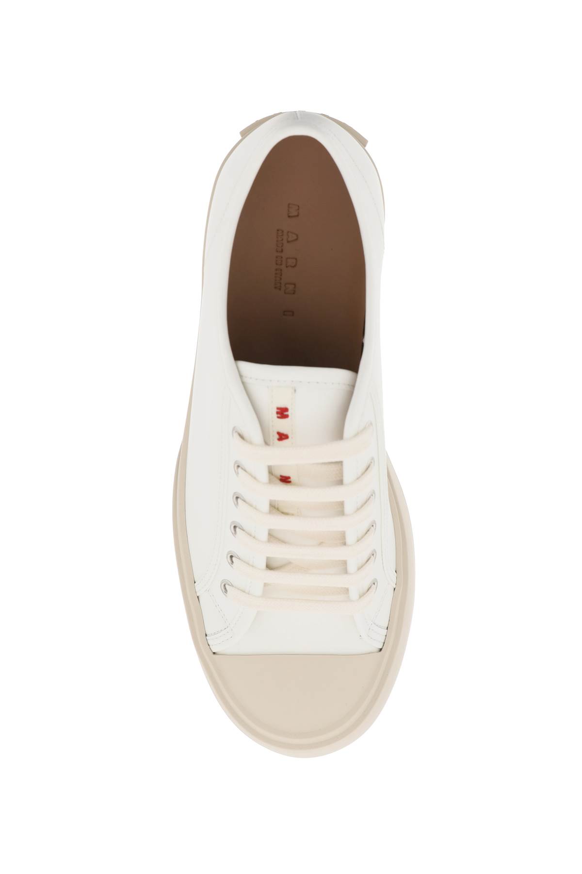 Shop Marni Leather Pablo Sneakers In Lily White (white)