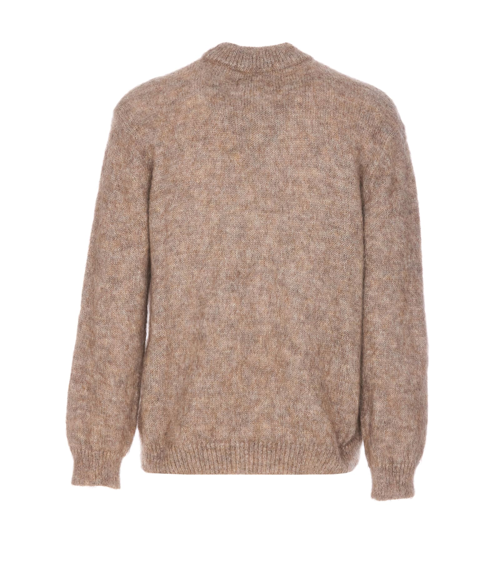 Magliano Knit Pattern Crew Neck Sweater With Embroidery In Beige