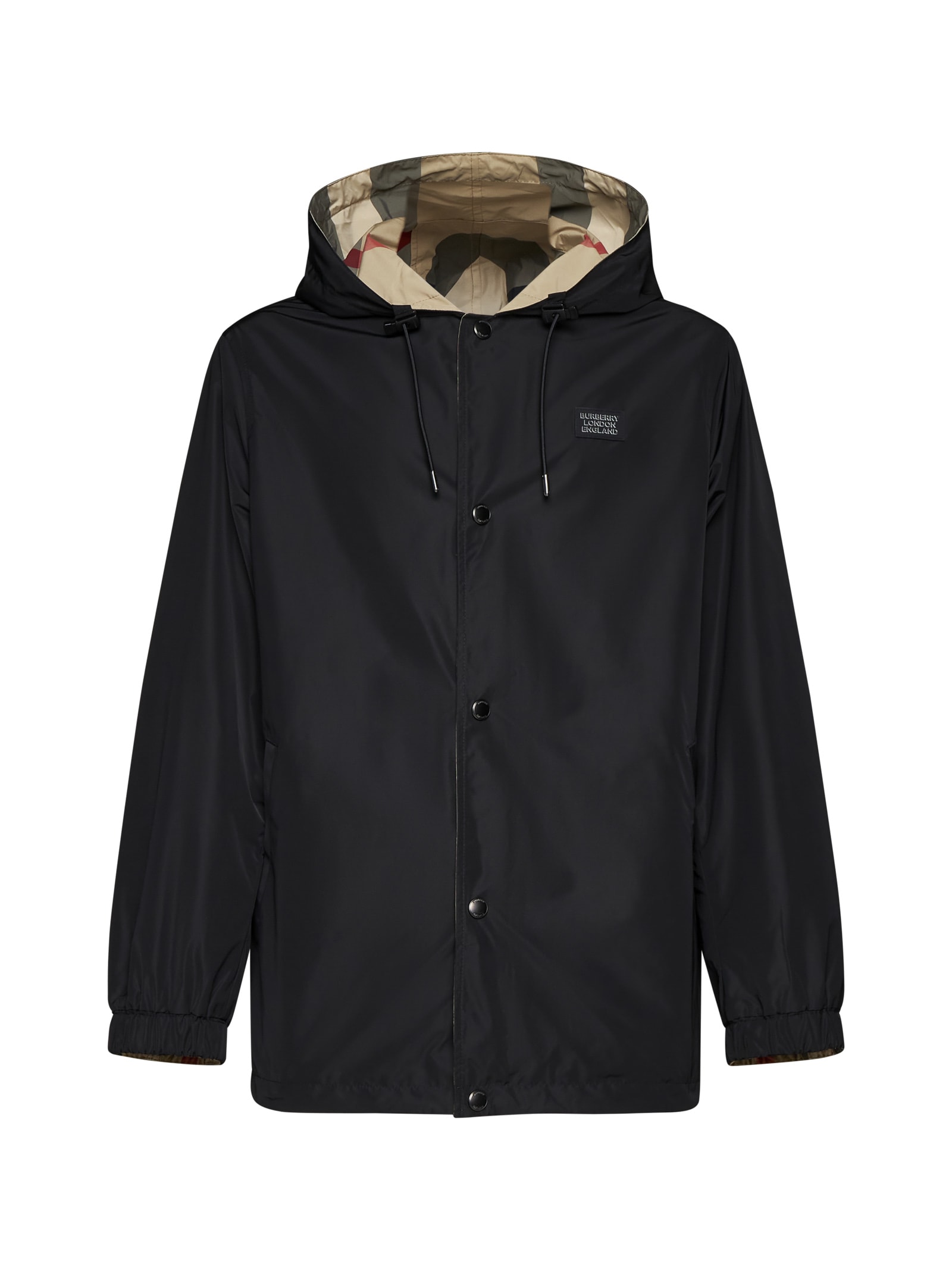 Shop Burberry Jacket In Flax Ip Check