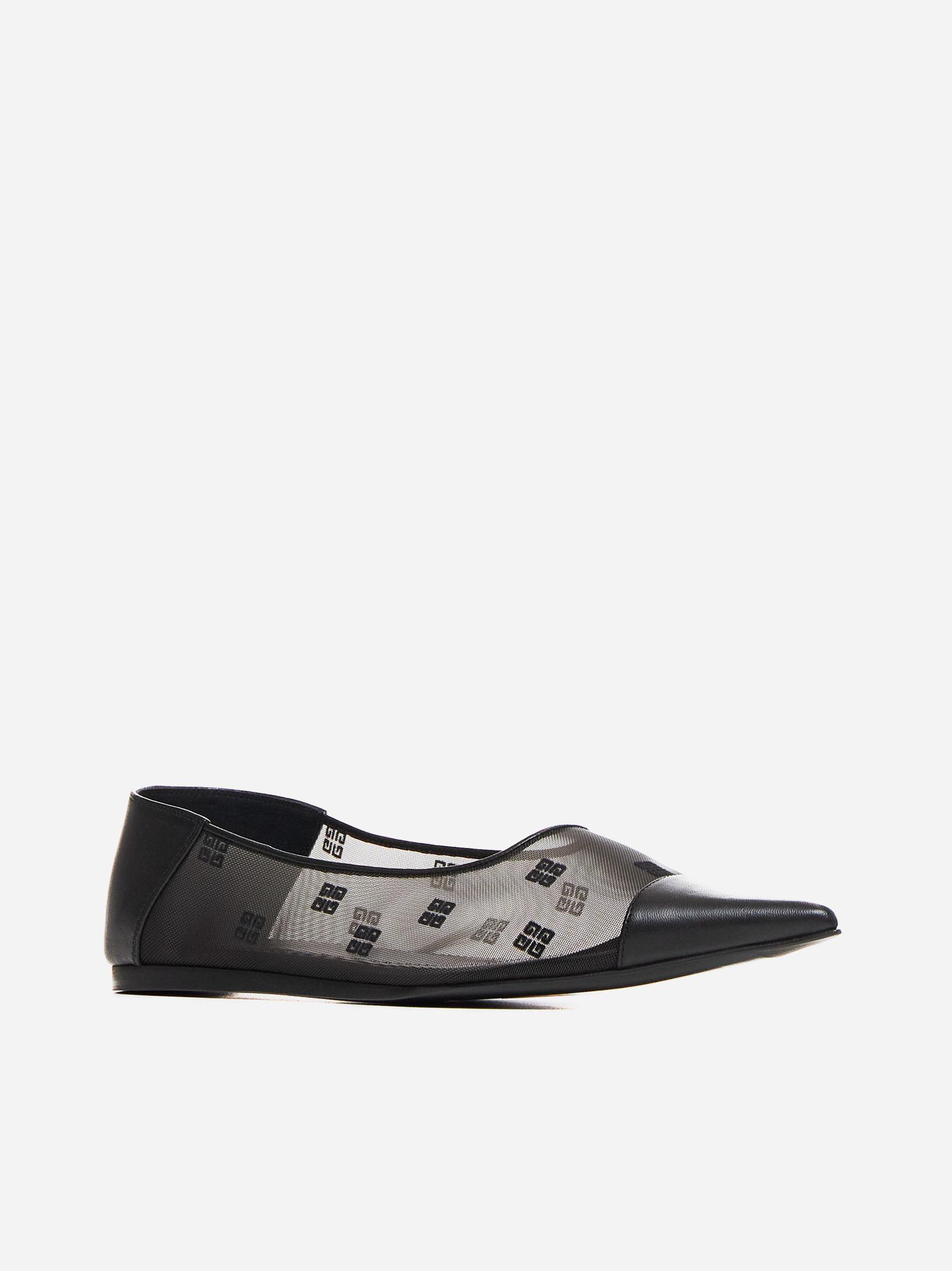 Shop Givenchy 4g Mesh Ballet Flats In Nero